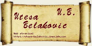 Uteša Belaković vizit kartica